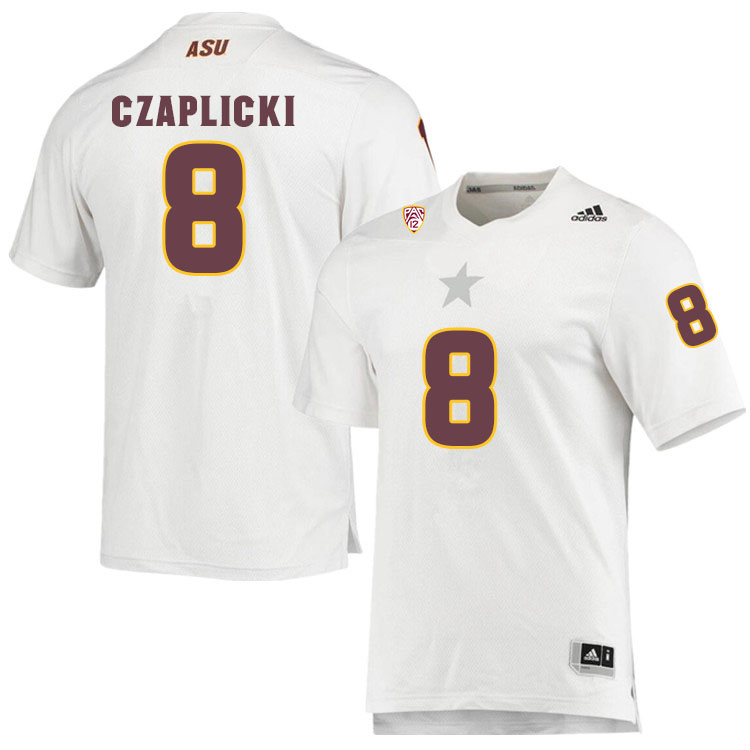 Men #8 Eddie CzaplickiArizona State Sun Devils College Football Jerseys Sale-White